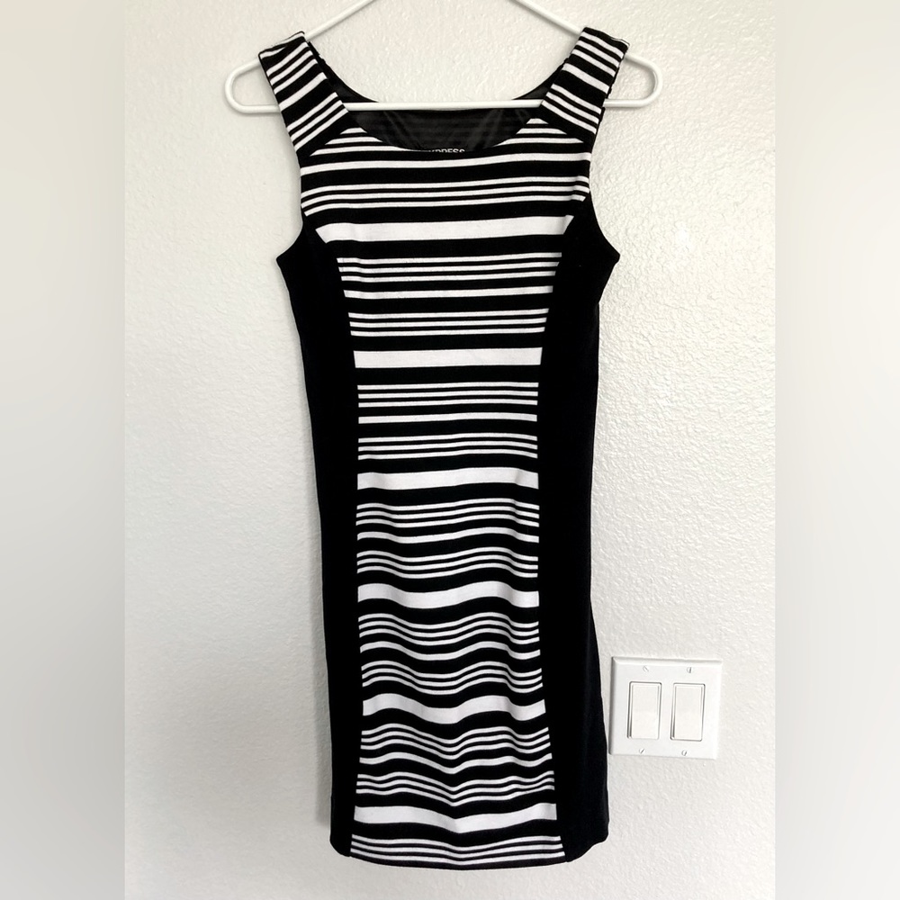 Express Black and White Striped Dress Women’s XS